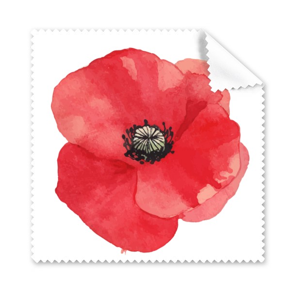 600x600 Watercolour Red Flower Painting Corn Poppy Glasses Cloth Cleaning - Corn Poppy Painting