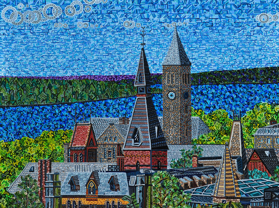900x672 Cornell University Painting By Micah Mullen - Cornell Painting