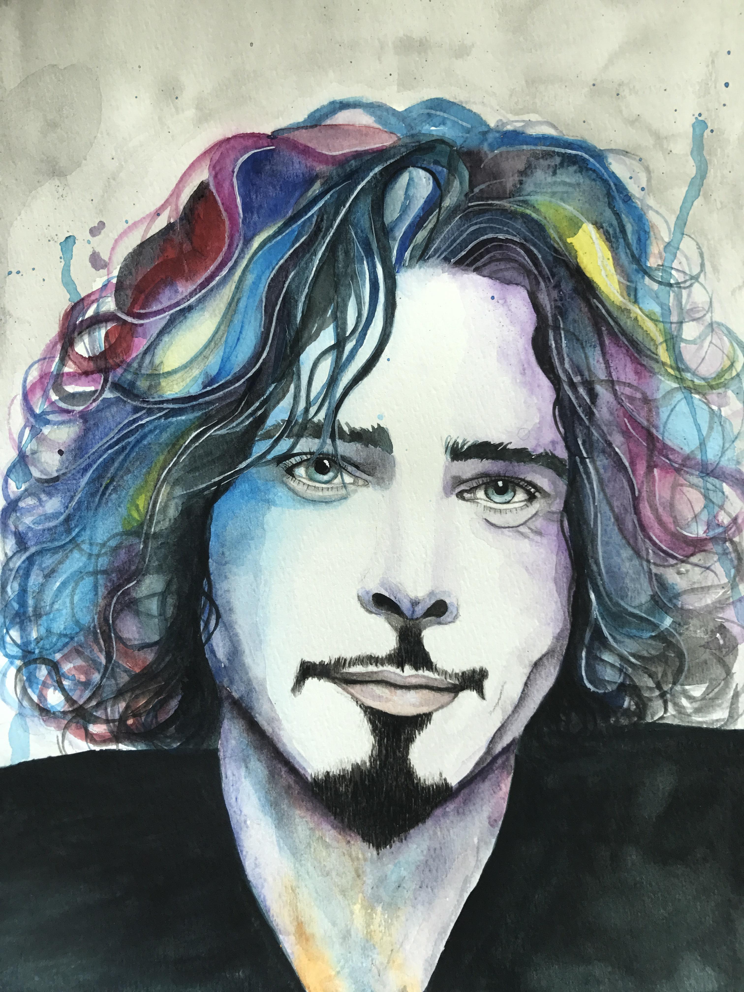 3024x4032 Chris Cornell In Watercolor 8x10 Art - Cornell Painting