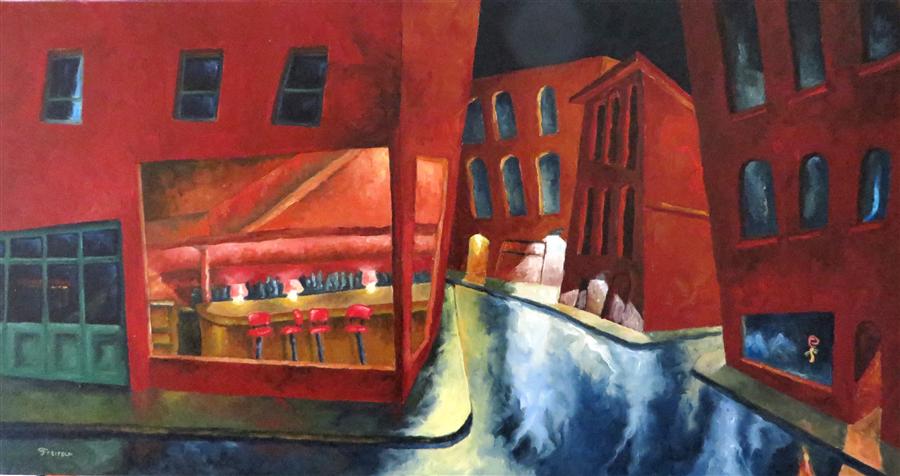 900x476 Corner Restaurant Mitchell Freifeld - Corner Cafe Painting