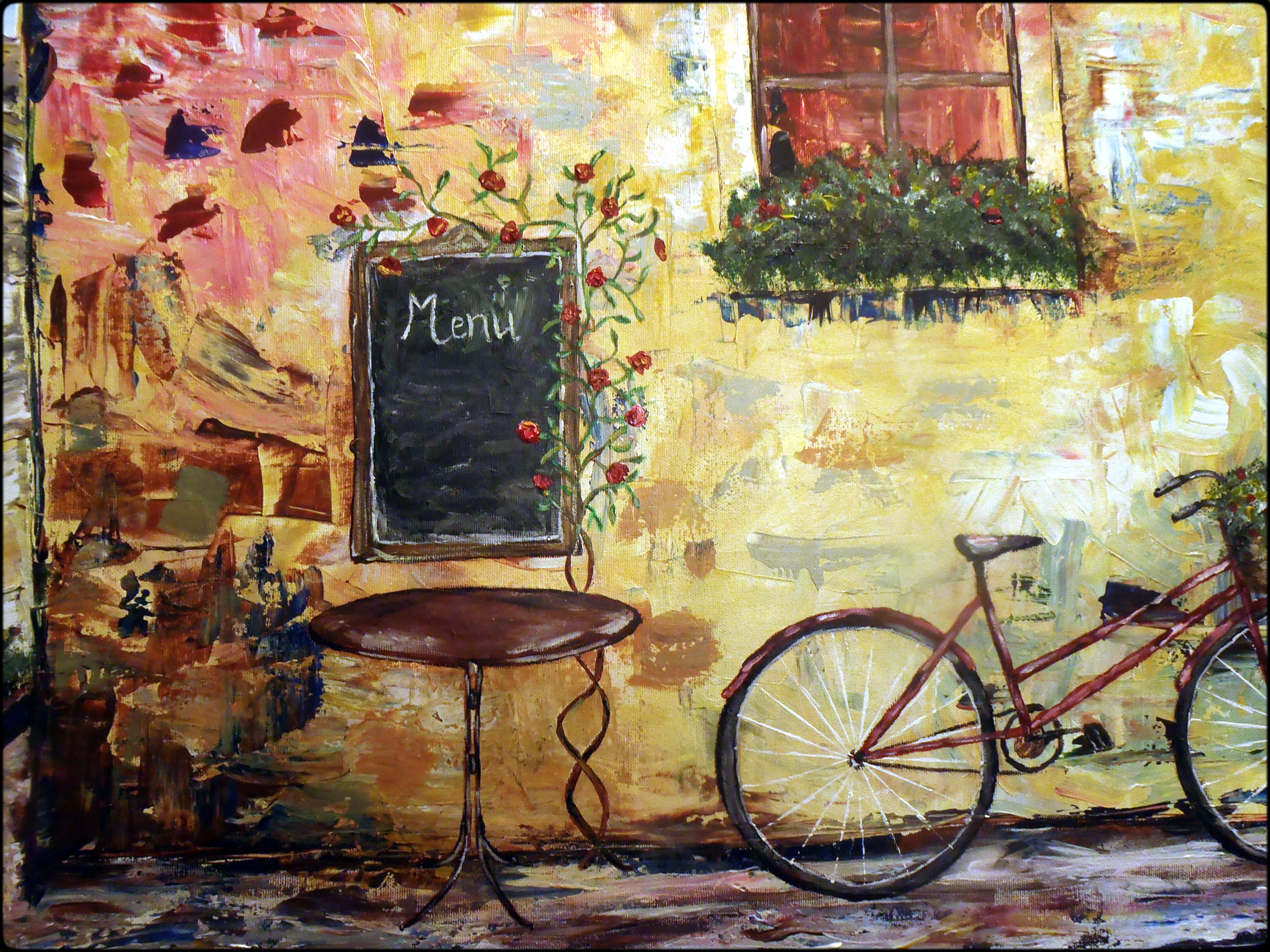 3264x2448 Cafe Agata's Art Corner - Corner Cafe Painting