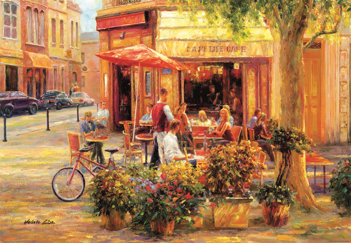 Corner Cafe Painting at PaintingValley.com | Explore collection of ...