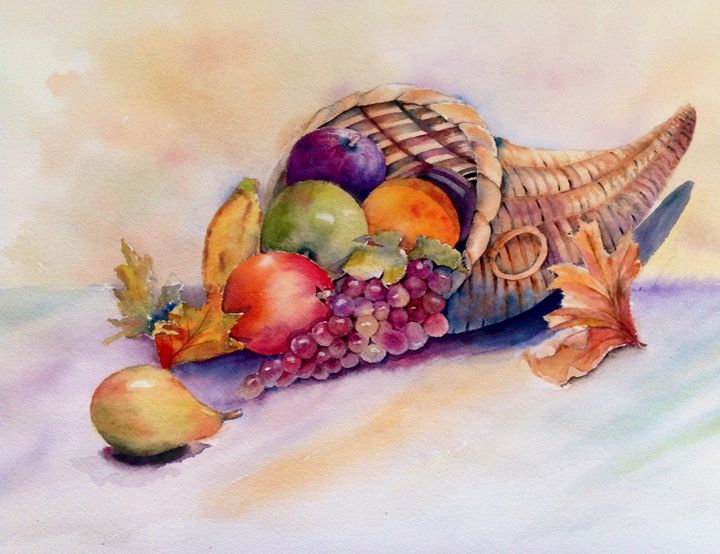 720x554 Still Life Cornucopia - Cornucopia Painting