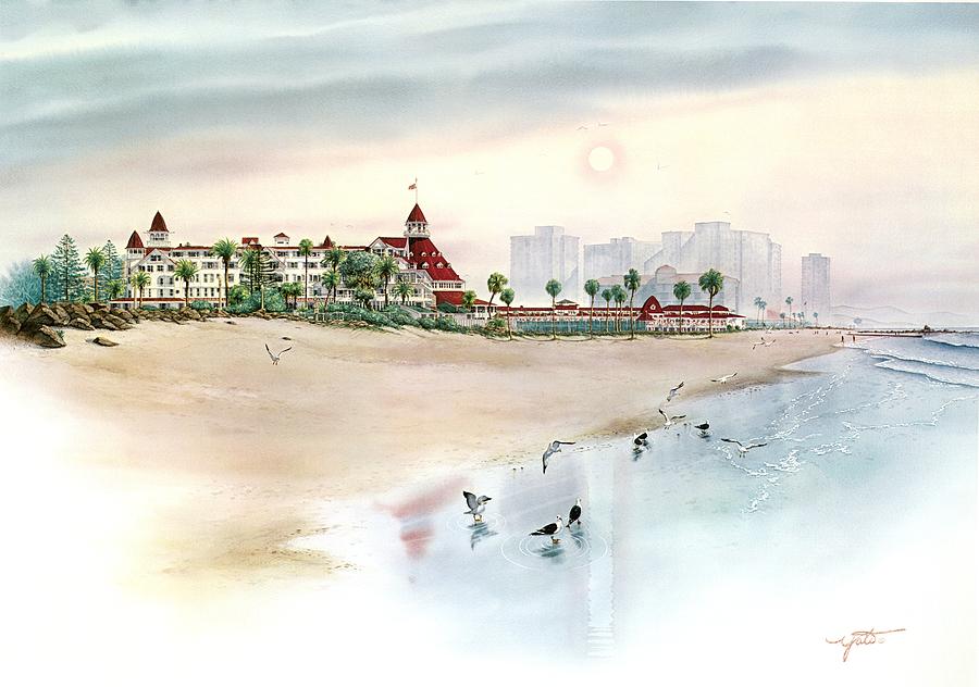 900x632 Elegance By The Sea, Coronado Painting By John Yato - Coronado Painting