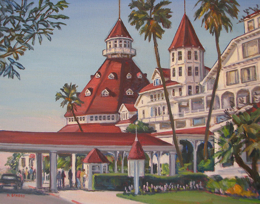 900x708 Famous Hotel Del Coronado Painting By Robert Gerdes - Coronado Painting