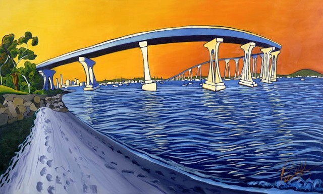 640x385 Grant Pecoff Coronado Bridge Painting (Stephen Clayton Galleries - Coronado Painting