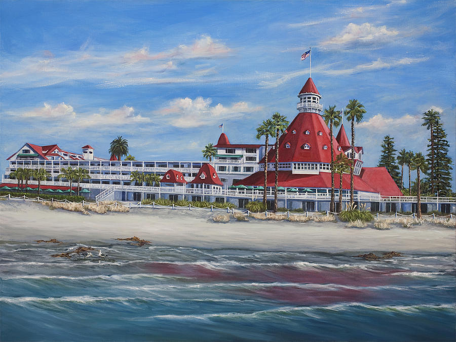 900x675 Hotel Del Coronado Painting By Lisa Reinhardt - Coronado Painting