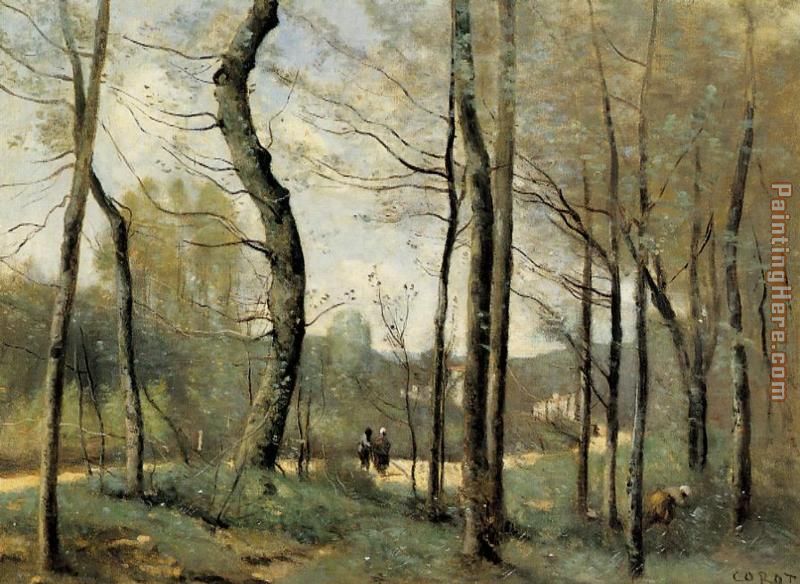 800x584 Jean Baptiste Camille Corot First Leaves, Near Nantes Painting - Corot Painting