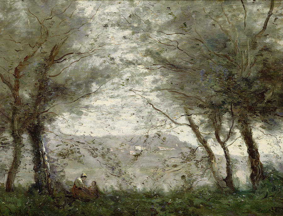 900x688 The Pond Painting By Jean Baptiste Corot - Corot Painting