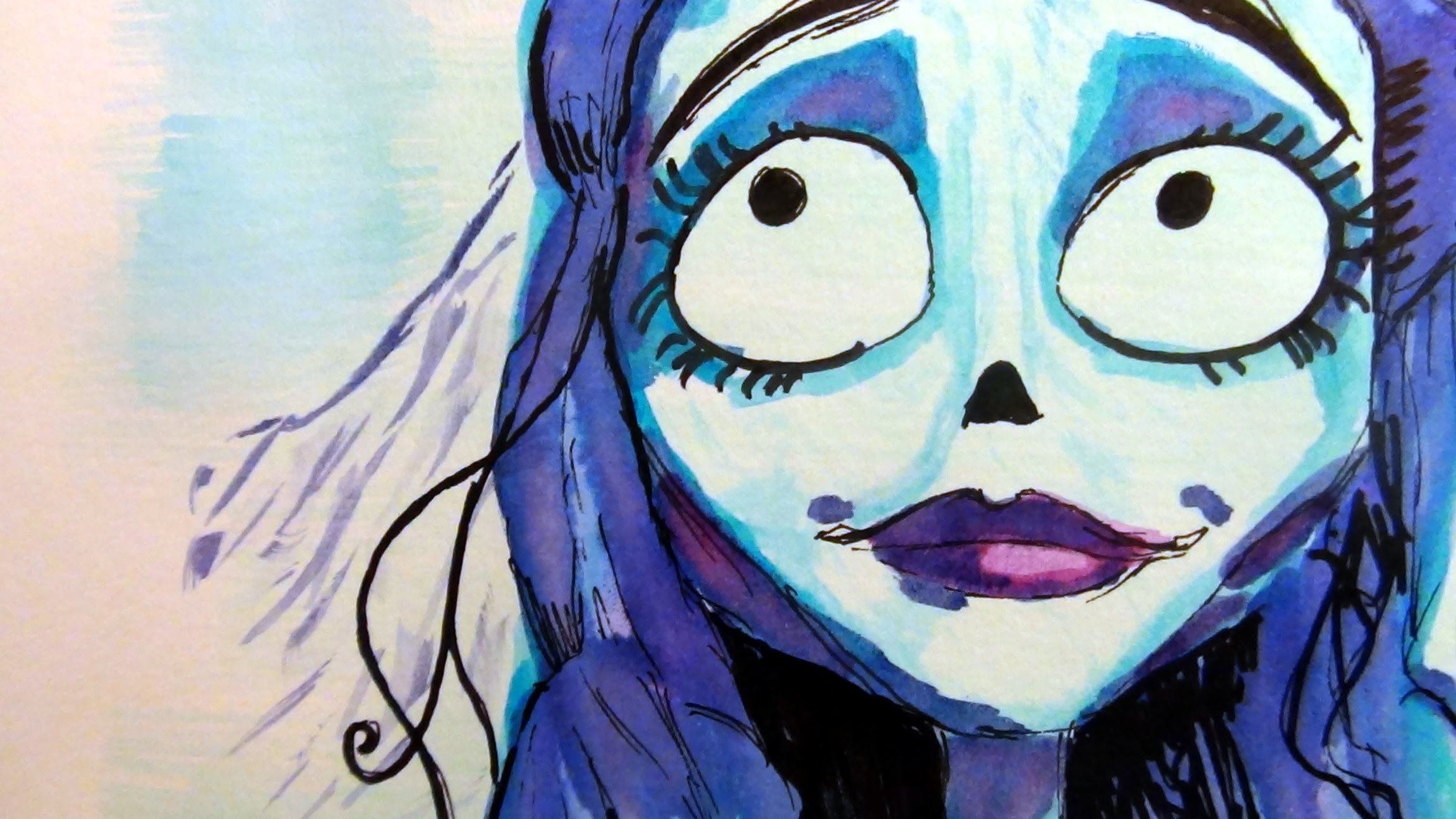 2304x1296 The Corpse Bride Drawing - Corpse Bride Painting