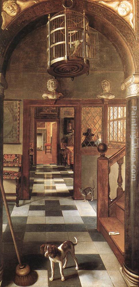 484x1000 Samuel Van Hoogstraten View Of A Corridor Painting Anysize 50% Off - Corridor Painting