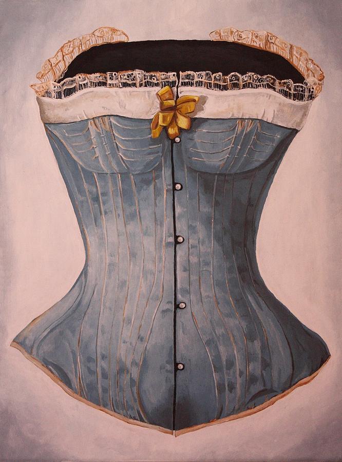 666x900 Blue Corset Painting By Jennifer Lynch - Corset Painting
