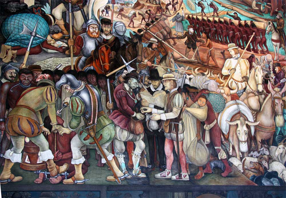 1000x694 Images Of Murals By Diego Rivera In The Palacio Nacional De Mexico - Cortez Painting