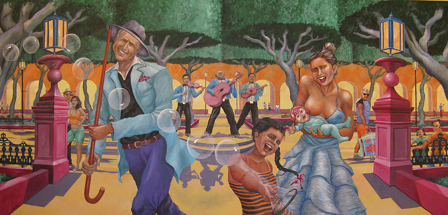 900x433 Cortez Y Malinche Painting By Marcos Byrd - Cortez Painting