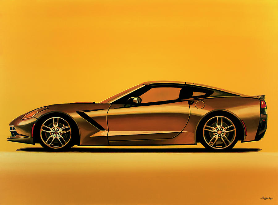 900x663 Chevrolet Corvette Stingray 2013 Painting Painting By Paul Meijering - Corvette Painting