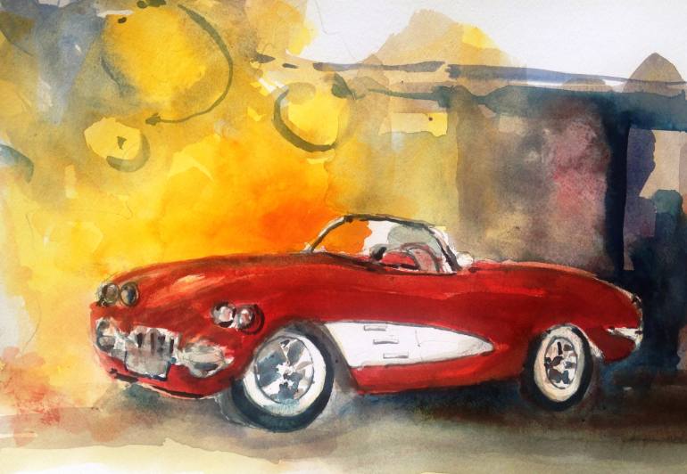 770x532 Saatchi Art Corvette Painting By Daniel Clarke - Corvette Painting