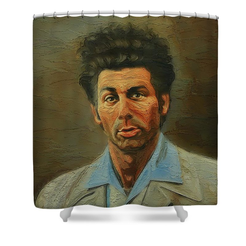 800x800 Seinfeld Kramer Art Shower Curtain For Sale By Queso Espinosa - Cosmo Kramer Painting