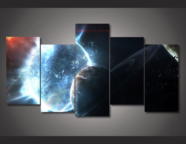640x495 Framed Printed Cosmos Galaxy Star Energy Painting On Canvas Room - Cosmos Painting