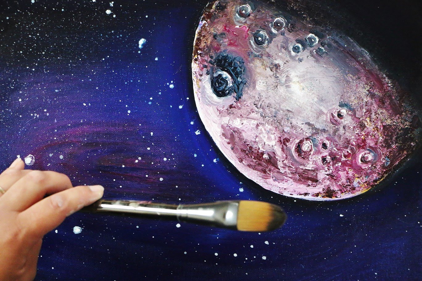 1368x912 Planet In The Cosmos Painting Tutorial Amp A Free Gift For Everyone - Cosmos Painting