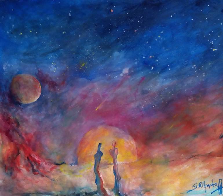 770x676 Saatchi Art Cosmos Painting By Gustave Alhadeff - Cosmos Painting