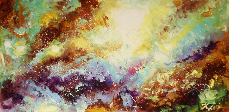 953x469 Cosmos Abstract Painting By Kasia1989 - Cosmos Painting