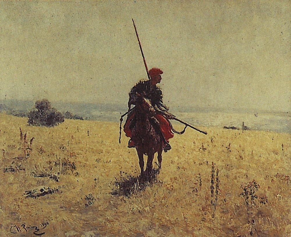 1000x817 Repin Paintings Cossack In The Steppe Repin Ilya - Cossack Painting