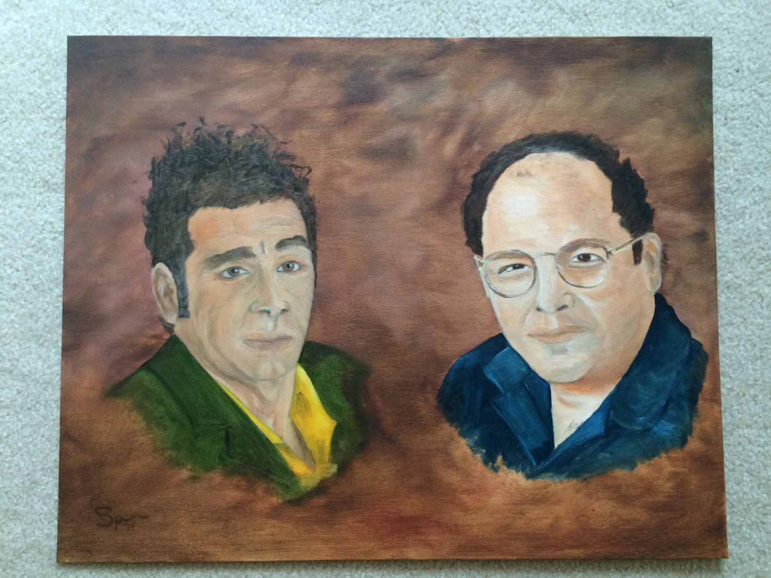 1500x1125 Seinfeld, George Costanza, Cosmo Kramer, Original Oil Painting - Costanza Painting