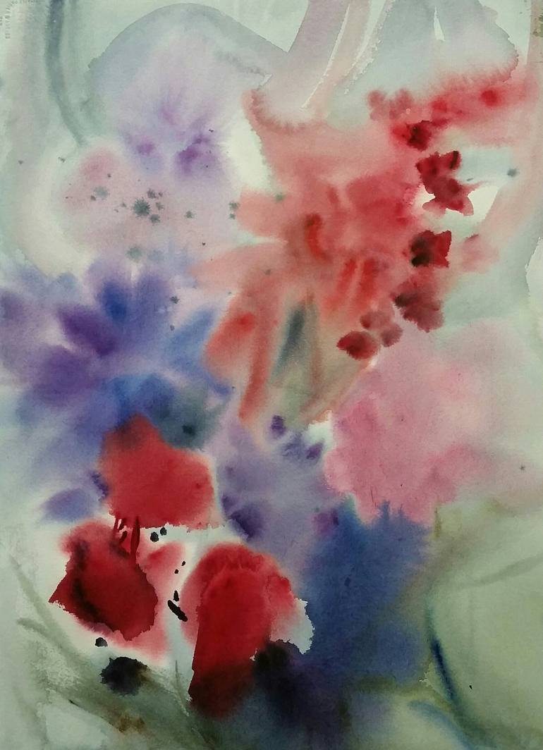 770x1064 Saatchi Art Flowers And Thoughts Along The Way Painting By Anne - Costello Painting