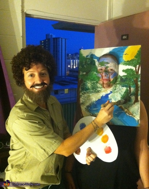 508x643 Bob Ross And His Painting Halloween Costume - Costume Painting