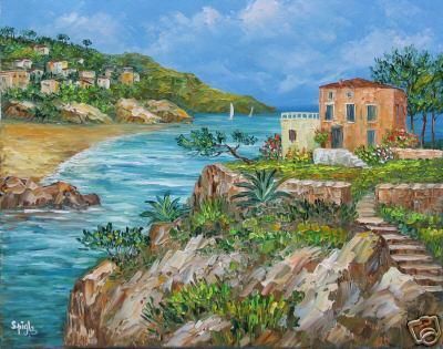 400x315 La D'Azur (Lau Spigle) - Cote D Azur Painting