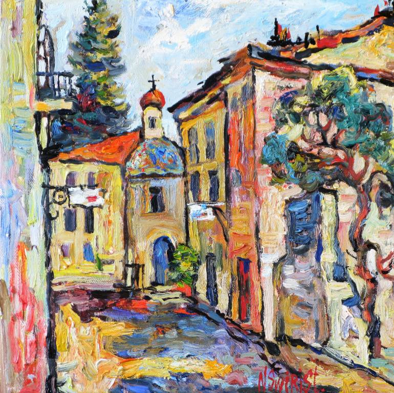 770x768 Saatchi Art Castellar. Cote D'Azur. Painting By Nicolai Ostapenco - Cote D Azur Painting