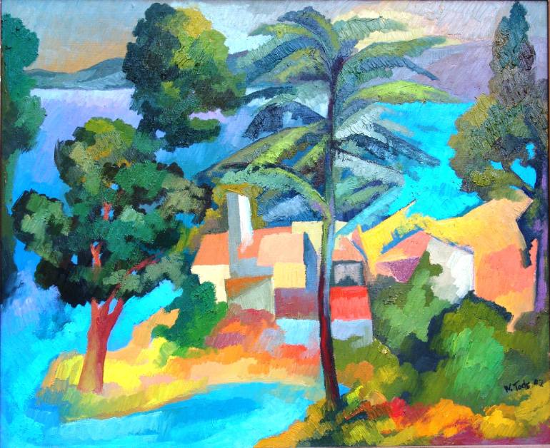 770x628 Saatchi Art Villeneuve Sur Mer - Cote D Azur Painting