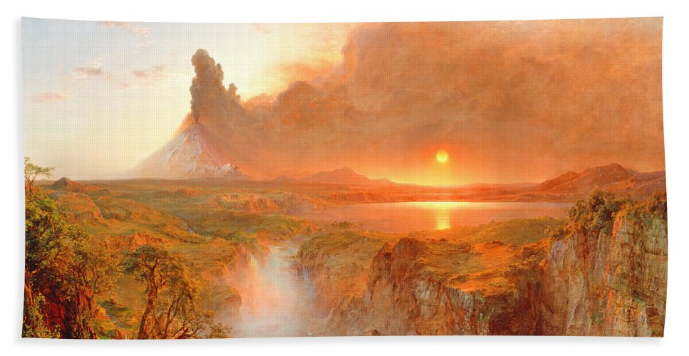 967x500 Cotopaxi Beach Towel For Sale By Frederic Edwin Church - Cotopaxi Painting