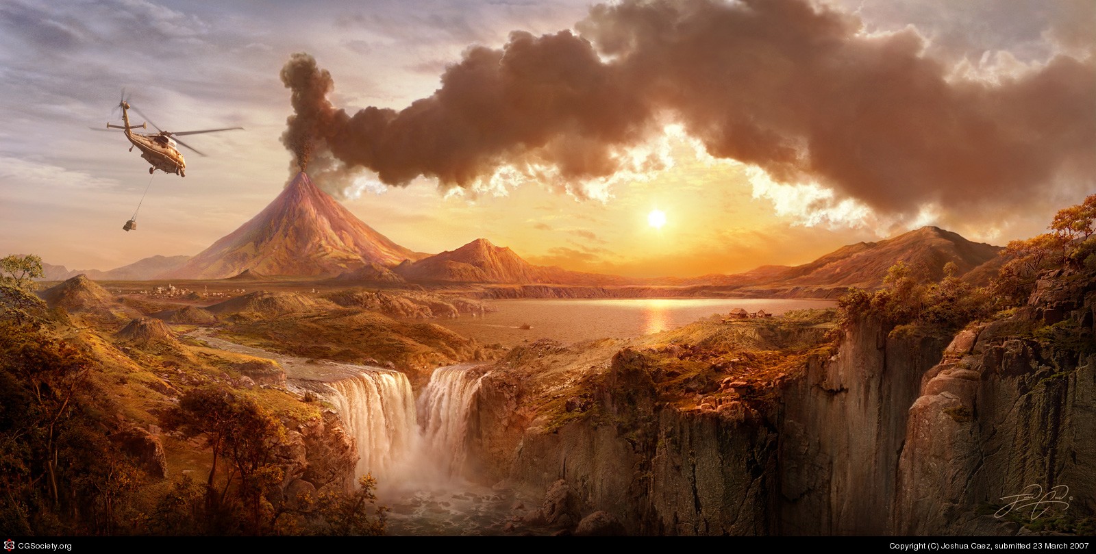 1600x809 Erupting Cotopaxi By Joshua Caez 2d Cgsociety - Cotopaxi Painting