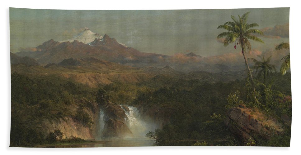 967x500 View Of Cotopaxi Beach Sheet For Sale By Frederic Edwin Church - Cotopaxi Painting