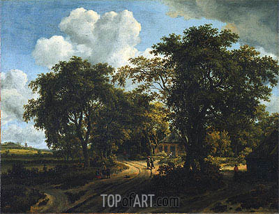 400x307 A Cottage In The Woods Meindert Hobbema Painting Reproduction - Cottage In The Woods Painting