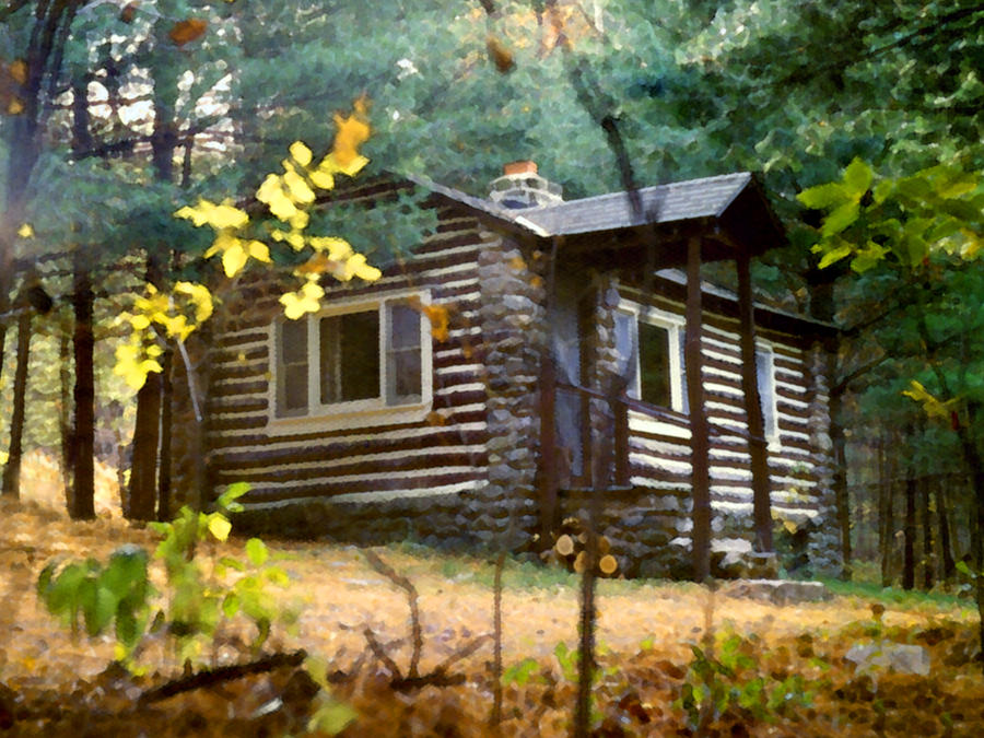 Cottage In The Woods Painting At Paintingvalley Com Explore