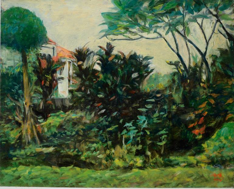 770x621 Saatchi Art Cottage In The Woods Painting By Yuan Te Lee - Cottage In The Woods Painting