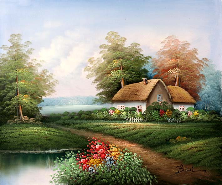 Cottage Paintings Search Result At Paintingvalley Com