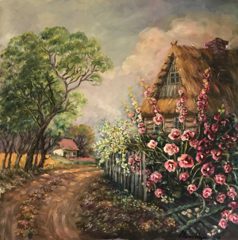 770x776 Saatchi Art Old Country Cottage Painting By Marcin Waniek - Cottage Painting