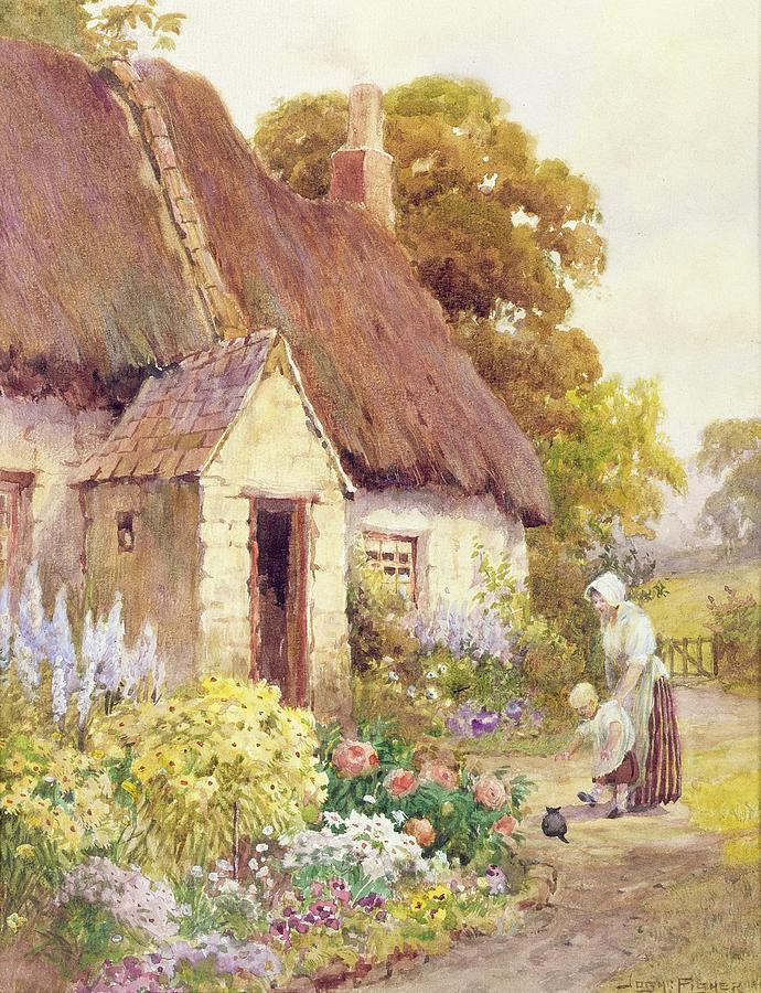 690x900 Country Cottage Painting By Joshua Fisher - Cottage Painting