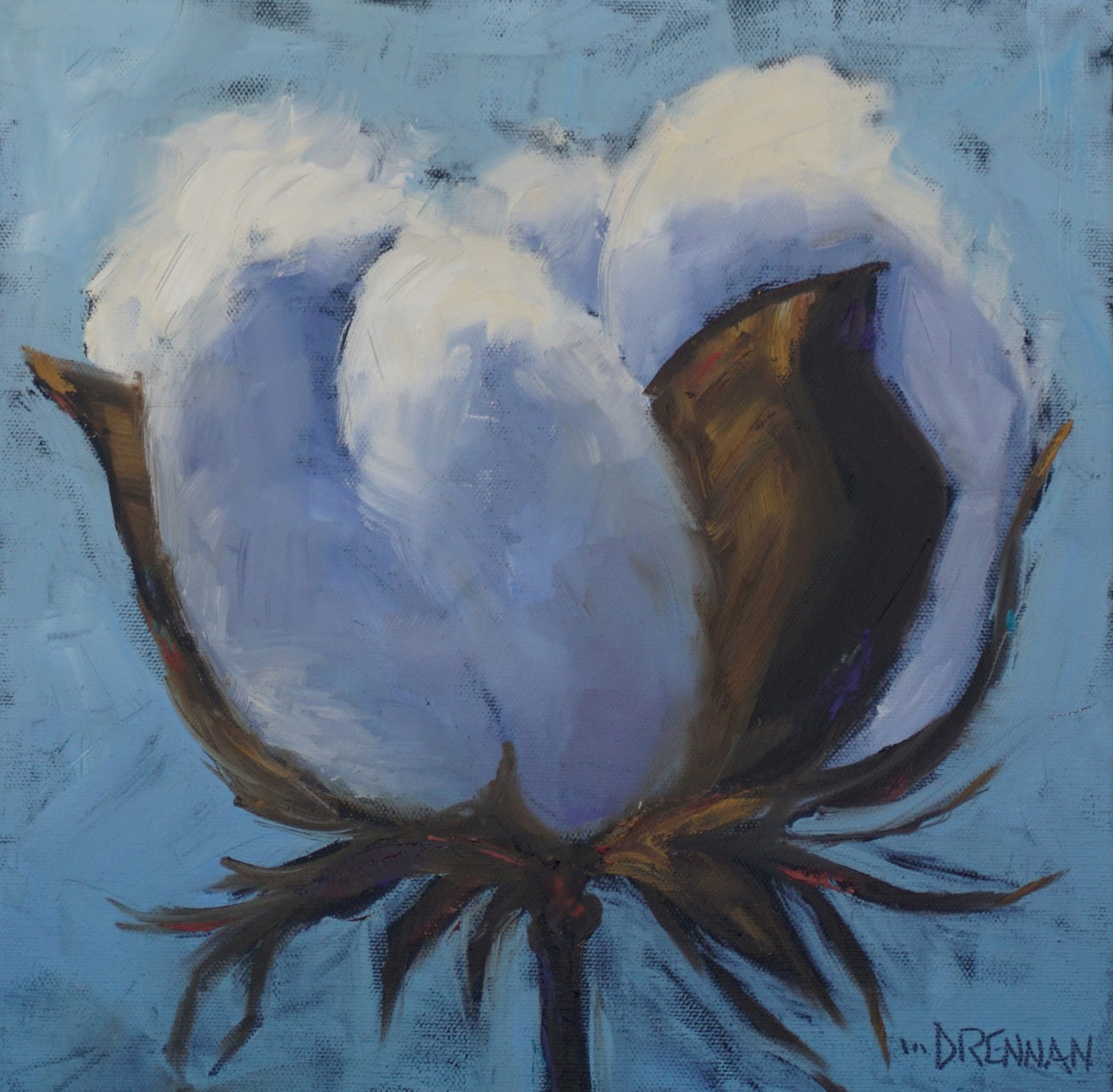 1600x1570 Drennart The Oil Painting Adventures Of Lorrie Drennan Cotton - Cotton Boll Painting