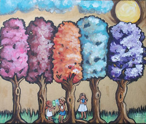 300x254 Original Acrylic Painting Cotton Candy Forrest. By Michelle C.c. - Cotton Candy Painting