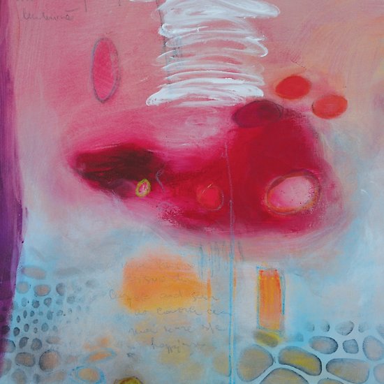 550x550 Cotton Candy,pink Abstract Giclee Print,pink White Giclee Print - Cotton Candy Painting