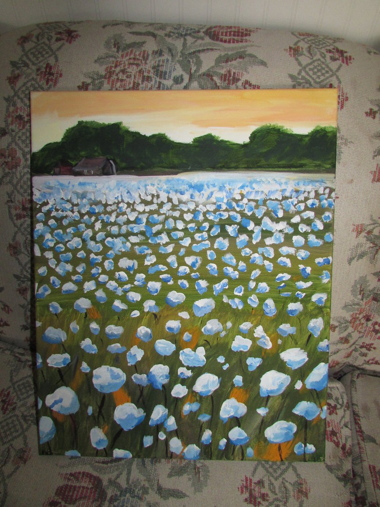 774x1032 Acrylic Painting Cotton Field By Celotheimpossible - Cotton Field Painting