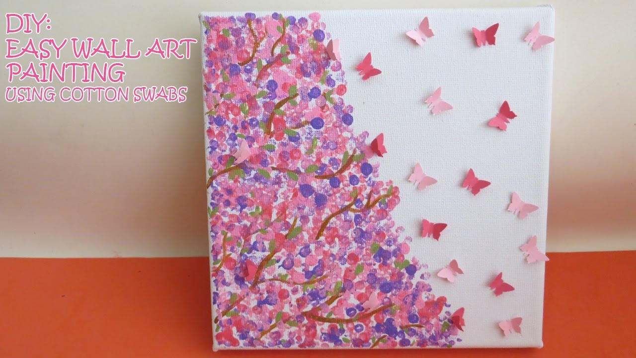 1280x720 Diy Easy Wall Art Painting (Using Cotton Swabs) - Cotton Painting