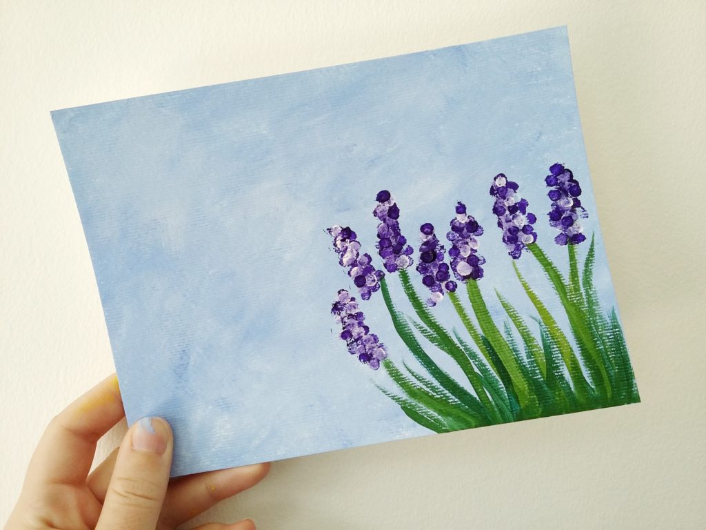 1024x768 How To Paint Lavender Flowers With Cotton Buds - Cotton Painting