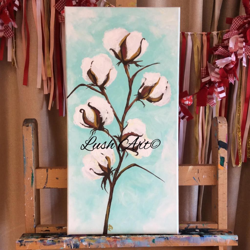1024x1024 Lush Art Cotton Branch Paint Class - Cotton Painting
