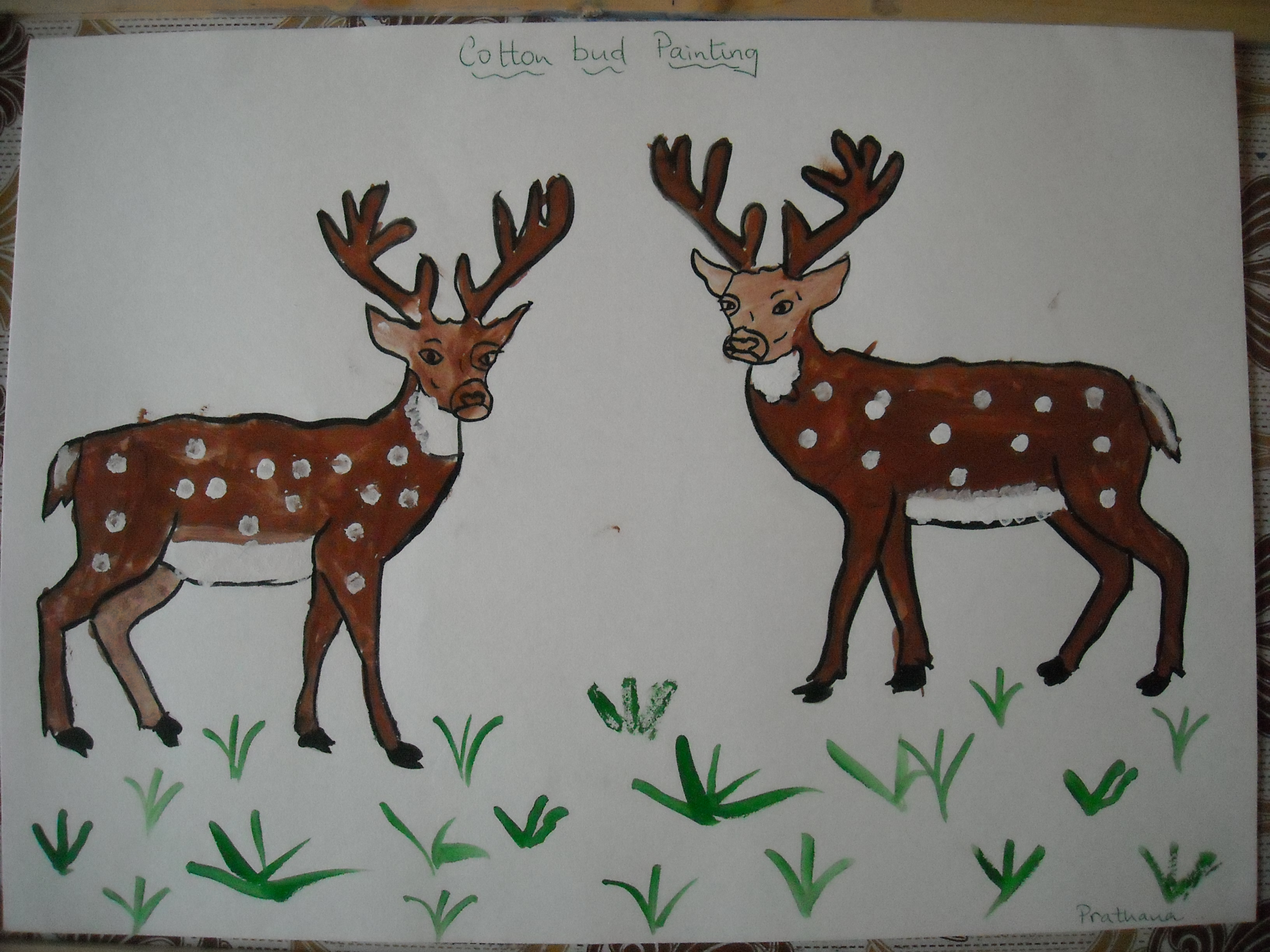 3264x2448 Art Cotton Bud Painting Juhu Pre Primary Art Craft Phonics - Cotton Painting