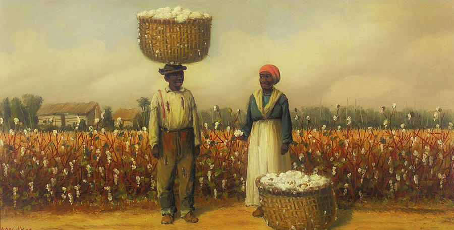 900x456 Double Portrait Of Cotton Pickers Painting By Mountain Dreams - Cotton Pickers Painting